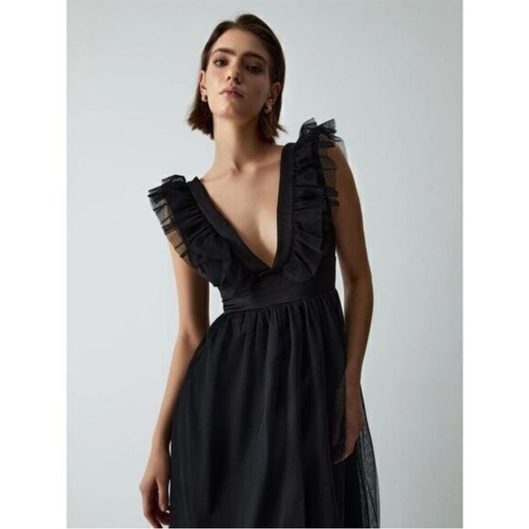 Commense Black Ruffle Maxi Dress - Picture 3 of 8